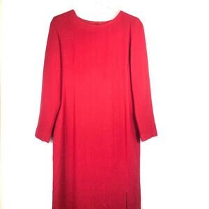 Vintage JG Hook Long Sleeve Wool Blend Red Dress Womens Size 8‎